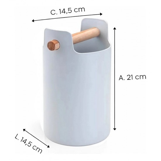 Porta Utensílios De Cozinha Multiuso Com Alça Branco Eco Design